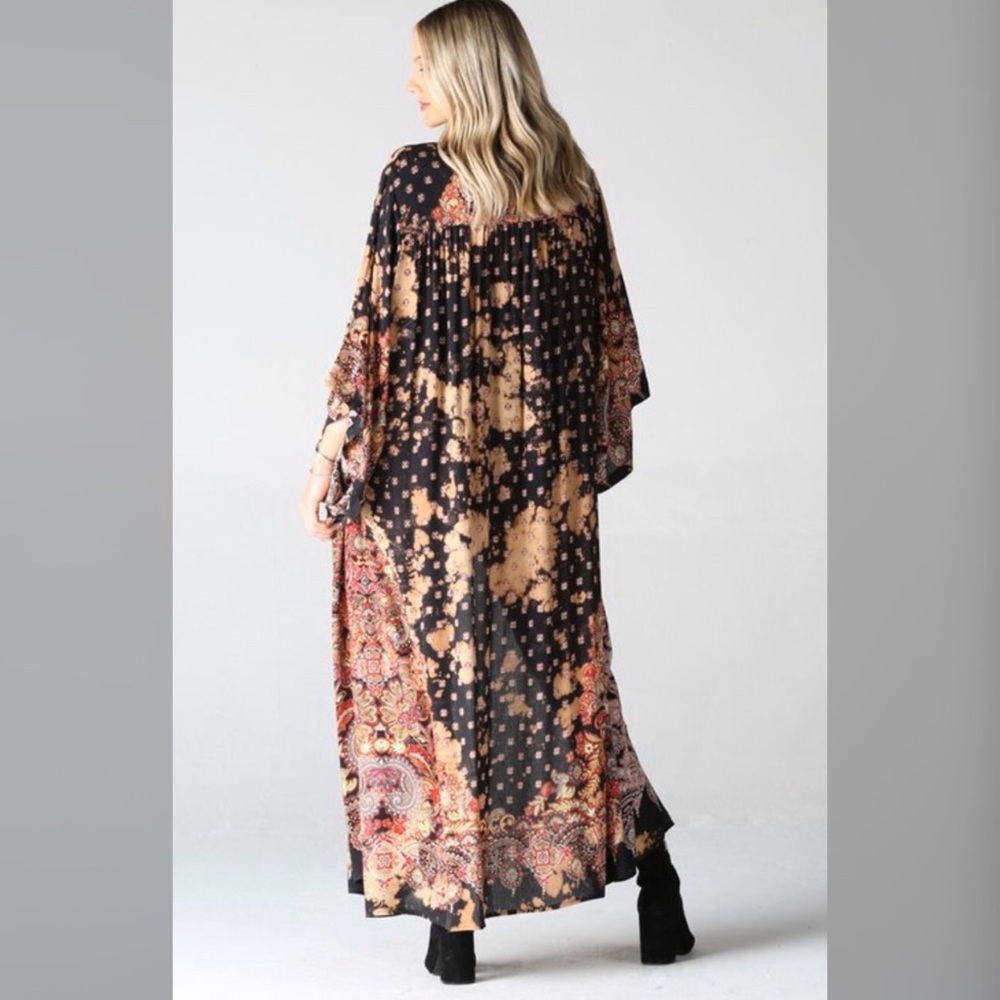<LAST>Tie Dye Print Duster Kimono Cardigan - Picture 4 of 4